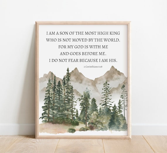 Son of the Most High King Bible Verse Mountain Nursery Poster