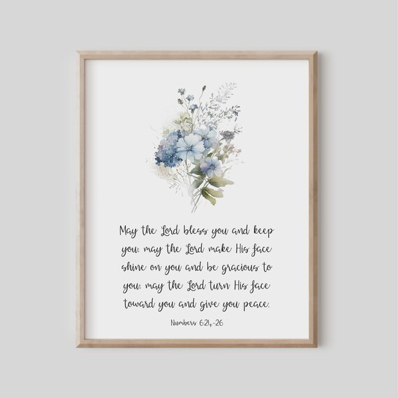 Numbers 62426 May The Lord Bless You Keep Floral Blessing Scripture Print