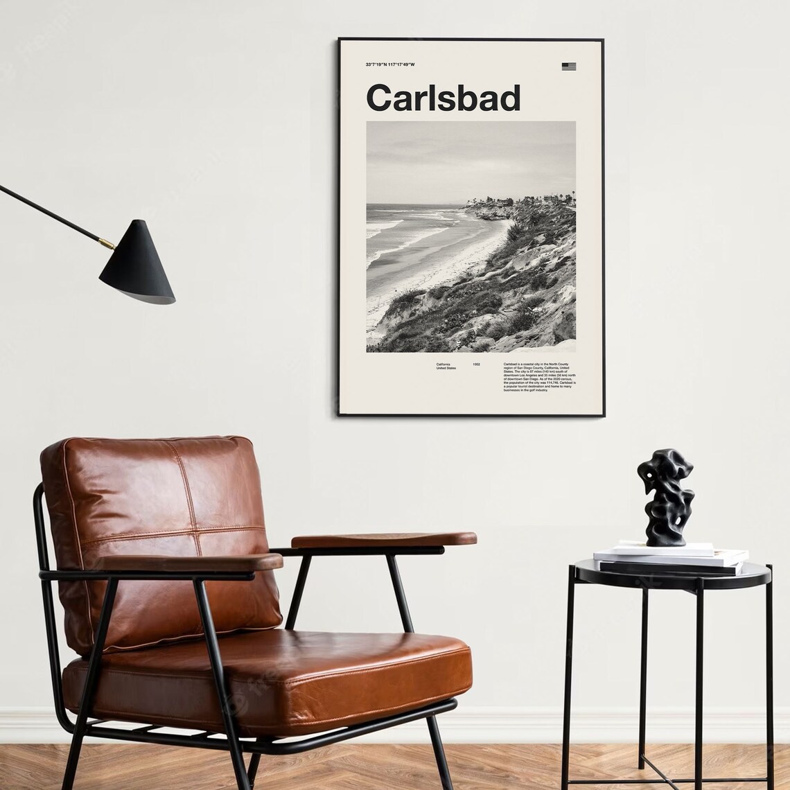 Carlsbad California Beach Coast Photo Travel Art Wall Poster - Image 3