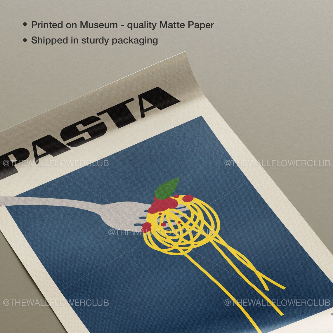Pasta Mid-Century Modern Retro Kitchen Poster - Image 3