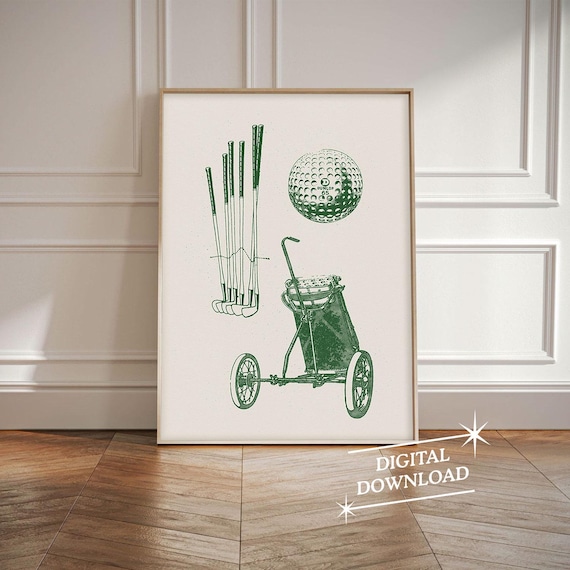 Golf Vintage Poster Mid Century Modern Sports Art Print Golf Gift Man Cave Decor Retro Poster Art