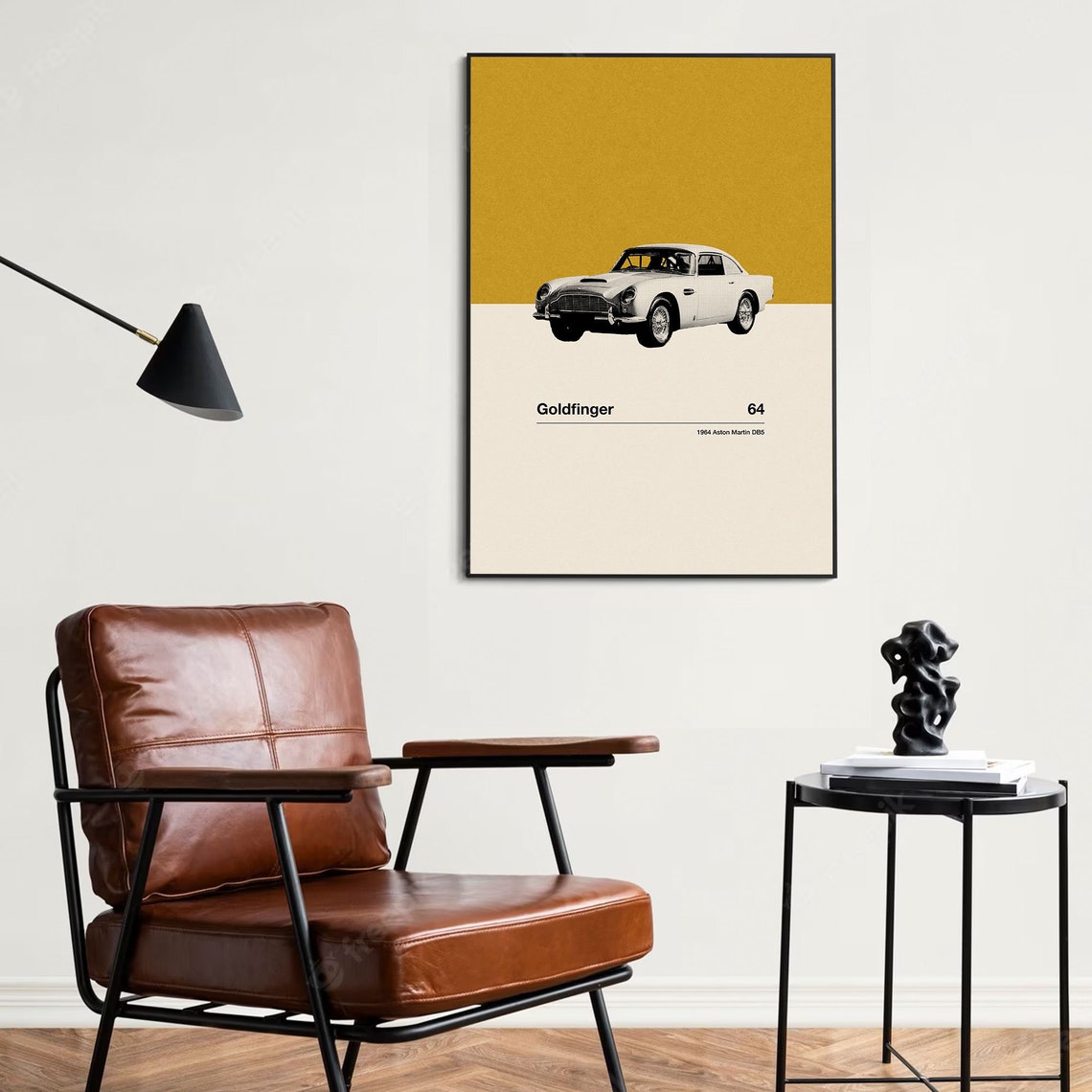 Goldfinger Inspire Poster Car In Movie Poster Mid Century Modern Poster Minimalist Poster Retro Art Print Classic Movie - Image 3