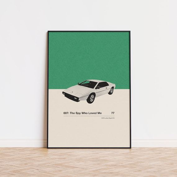 007 The Spy Who Loved Me Lotus Esprit S1 James Bond Car Movie Art Poster