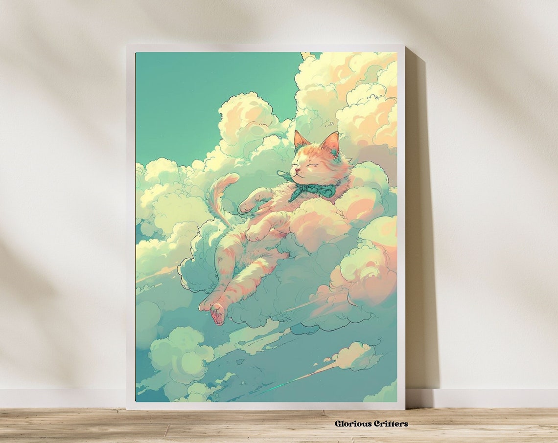 Eclectic Cat Lover Maximalist Art Print