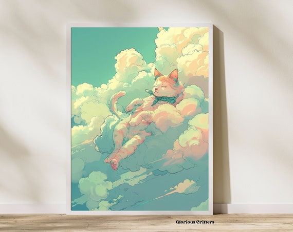 Eclectic Cat Lover Maximalist Art Print