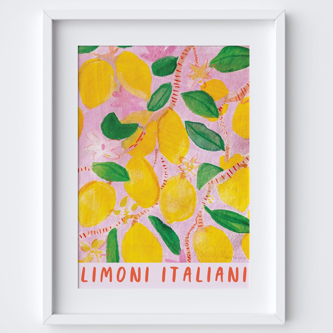 Limoni Italiani Lemons Watercolour Art Print, Italy