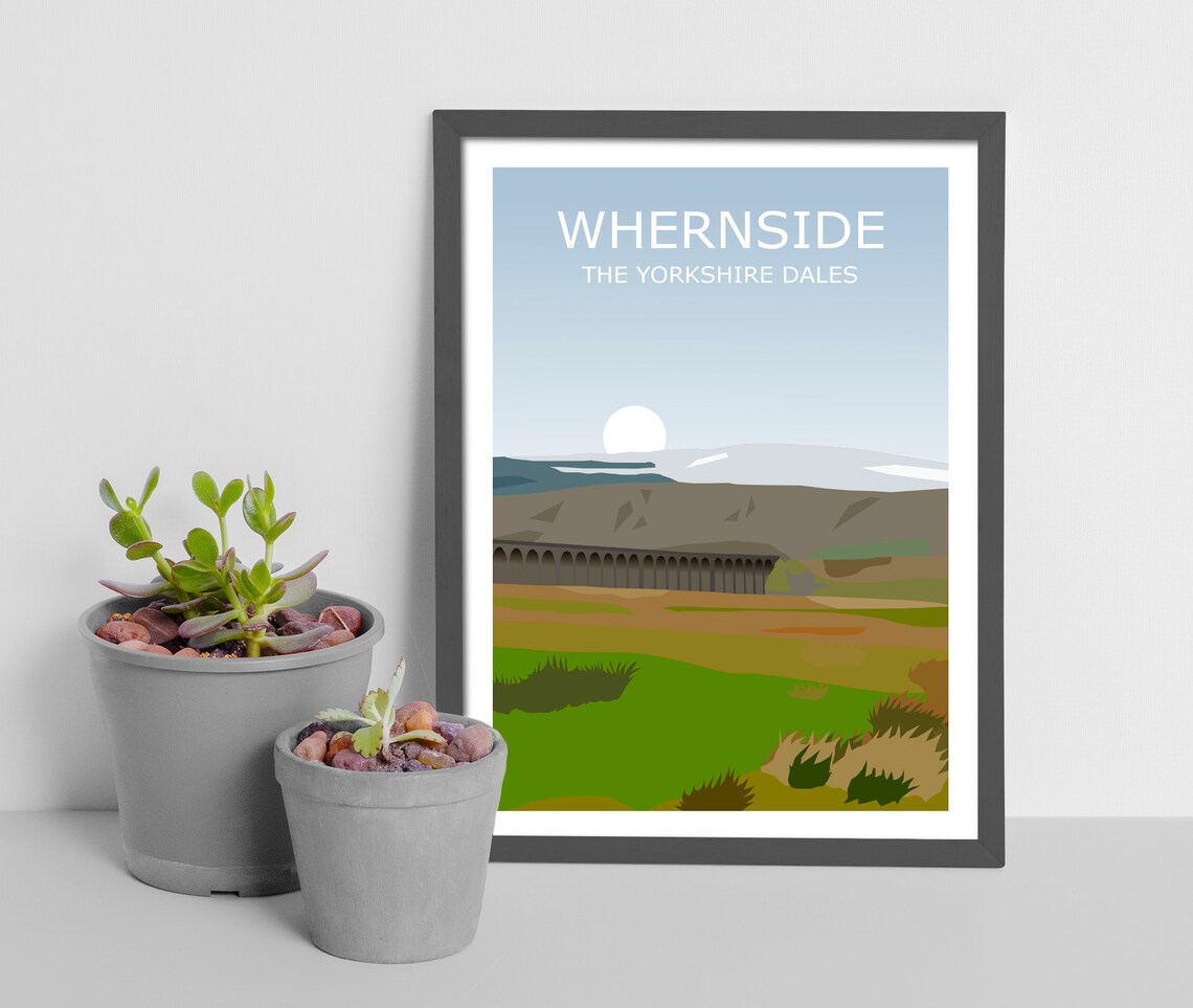 Whernside Yorkshire Dales Travel Poster, Three Peaks - Image 3