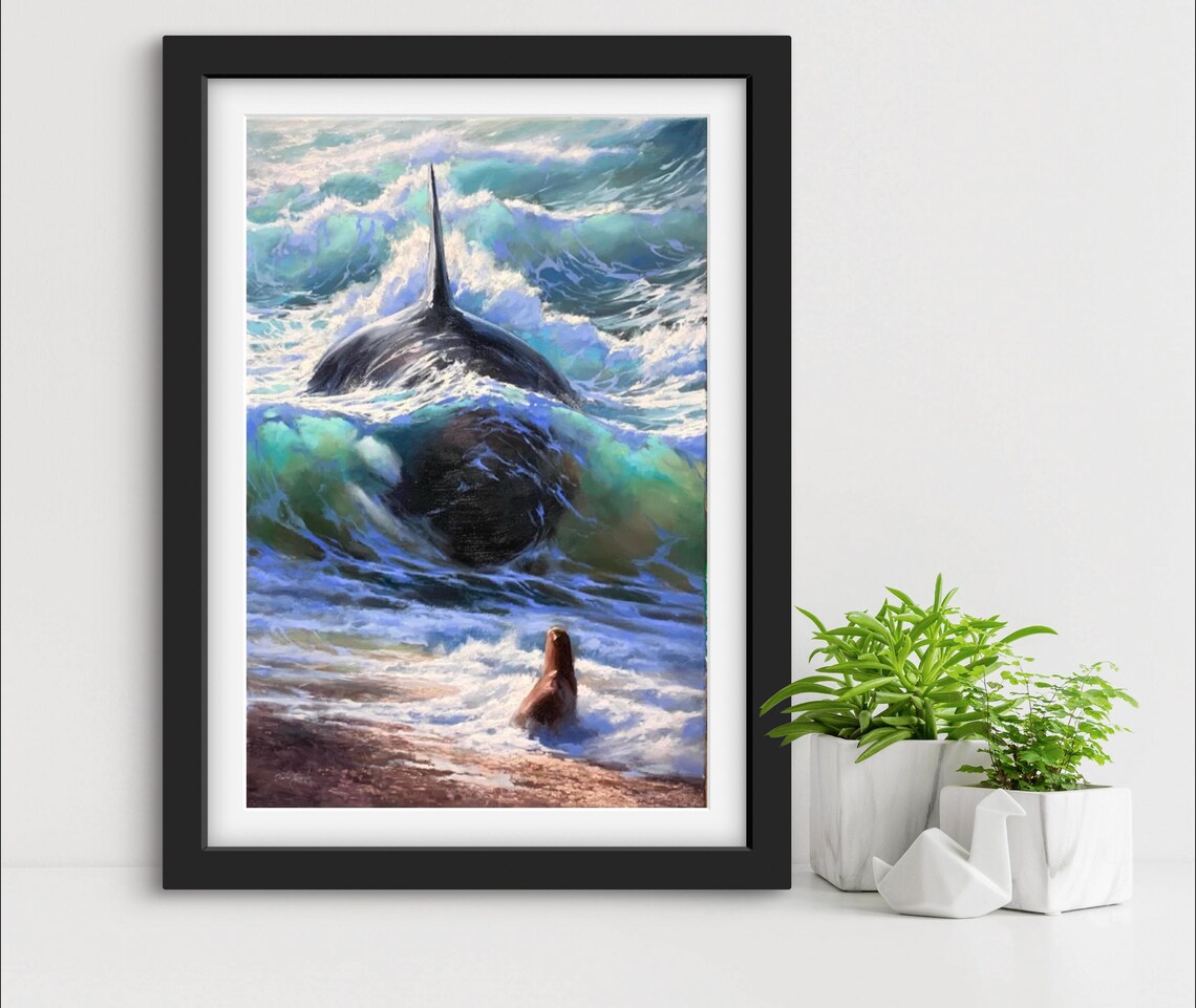 Faith Or Fate Orca Seascape Poster Art Print