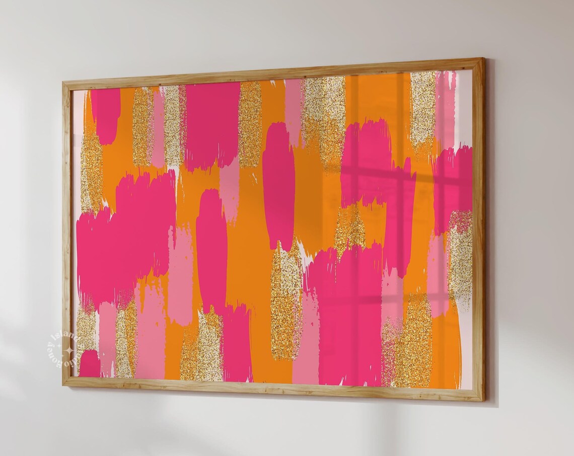 Preppy Abstract Brush Strokes Landscape Art Print