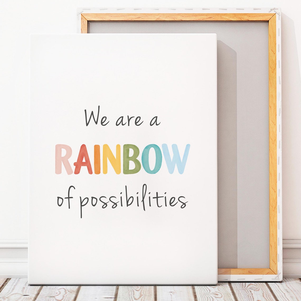 We Are A Rainbow Of Possibilities Watercolor Quote Classroom Poster
