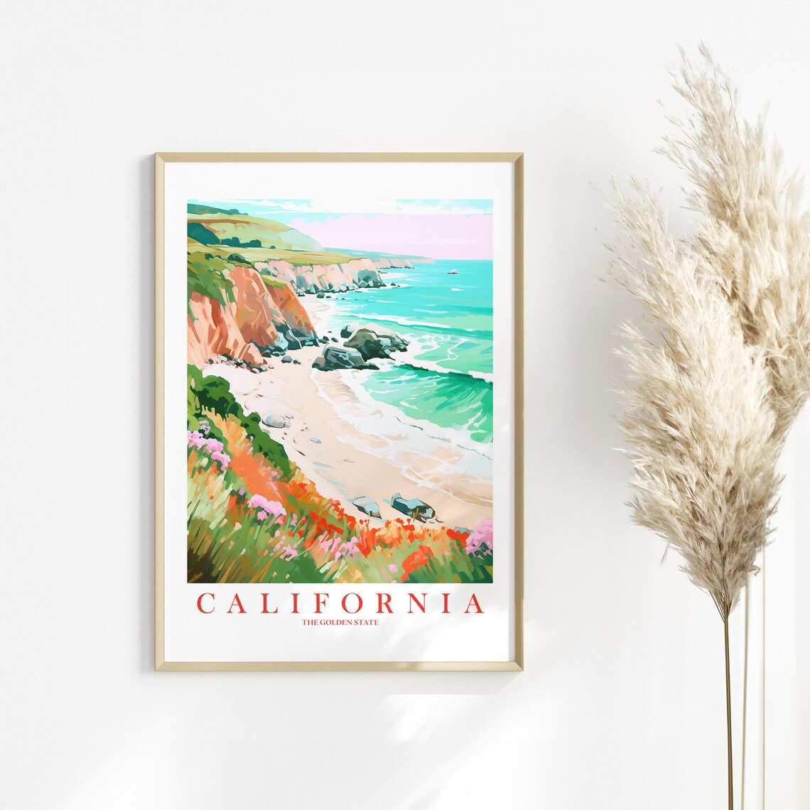 Big Sur Retro Poster Print, Dorm Room Decor