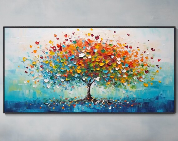 Colorful Abstract Tree of Life Blossom Multicolor Leaves Poster