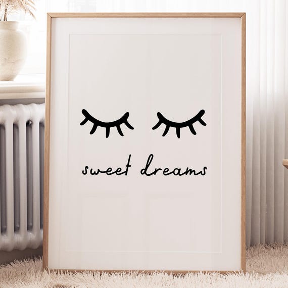Sweet Dreams Bedroom Inspirational Wall Art Print