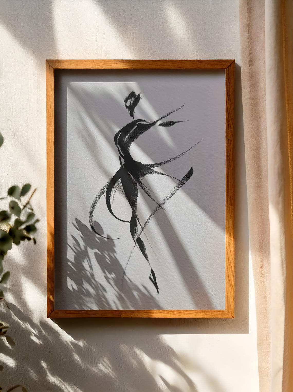 Ballerina Wall Art Line Dancer Print Minimalist Abstract Figure Drawing Ballet Gift Home Decor Instant