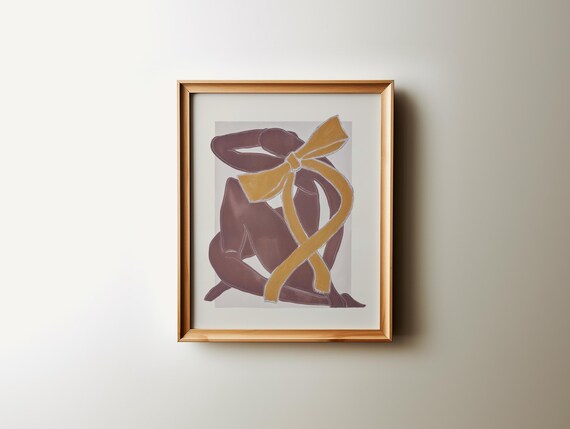 Art Bow Matisse Inspired Print Neutral Modern Wall Art