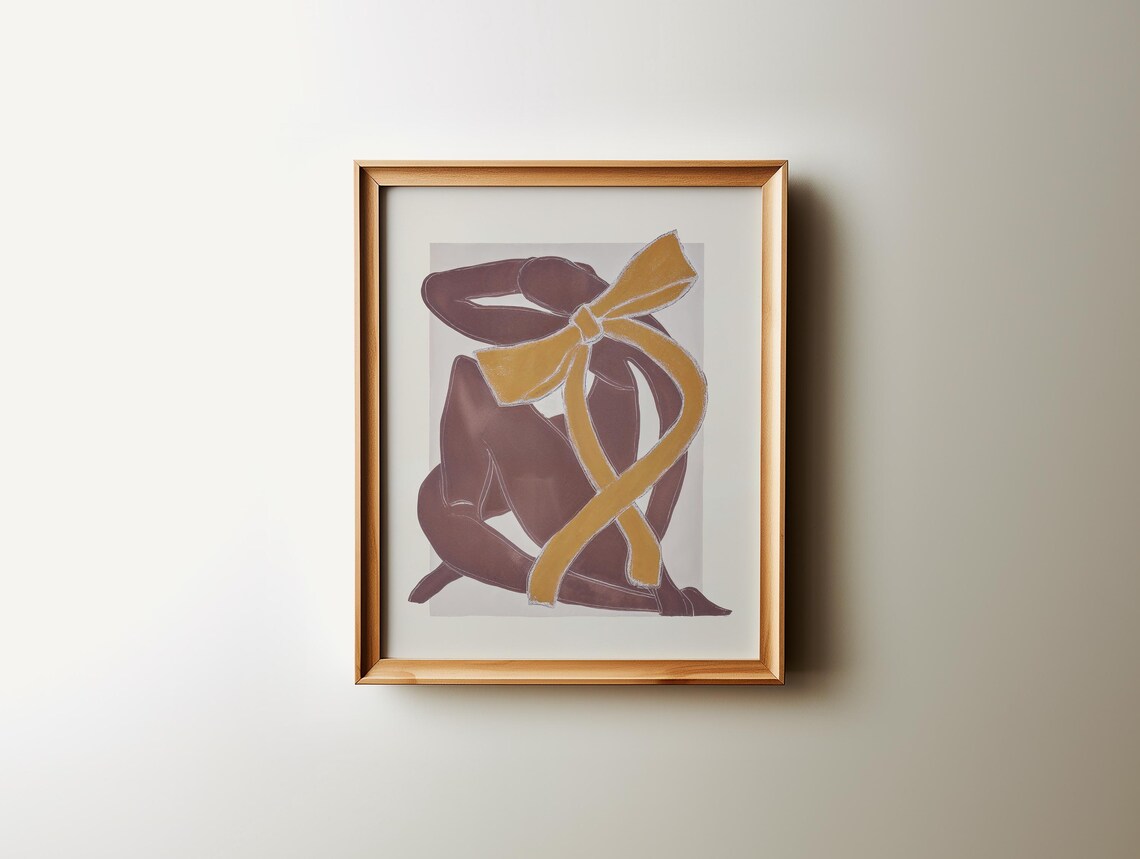 Art Bow Matisse Inspired Print Neutral Modern Wall Art
