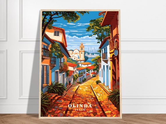 Olinda Travel Print Brazil Collection Pernambucano Unesco World Heritage Site Streets Of City Wall Art