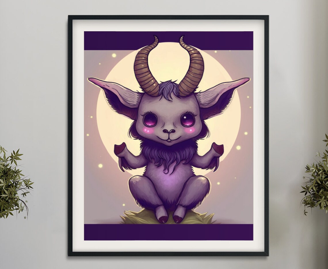 Cute Baphomet Anime Baphomet Poster No Frame