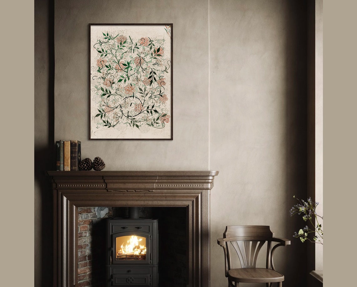 Vintage Vine and Blossom Floral Pattern Botanical Art Poster - Image 4