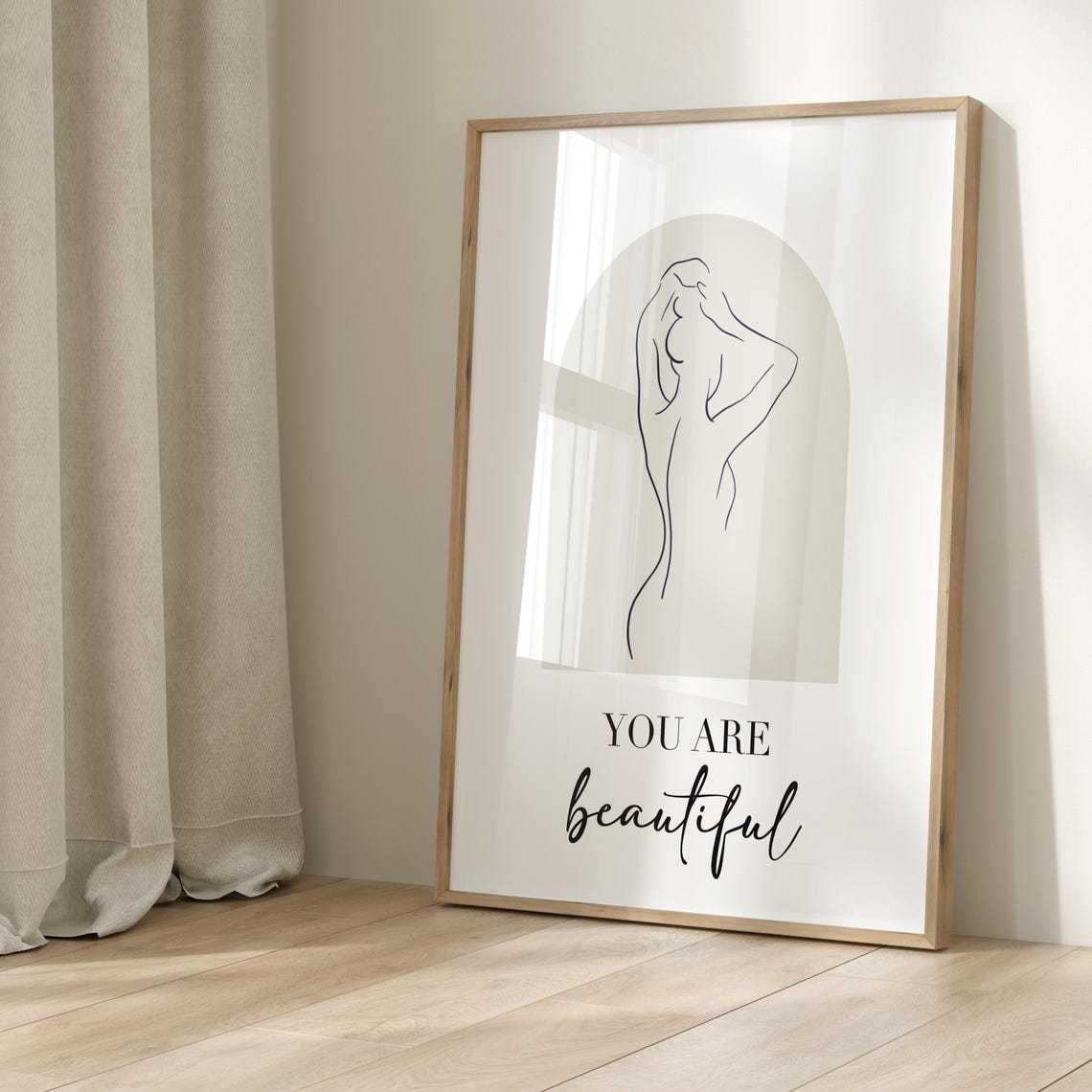 Poster Lineart Body Love One Line Art Customizable Love Selflove Gift Motivation Woman Figure Form - Image 2