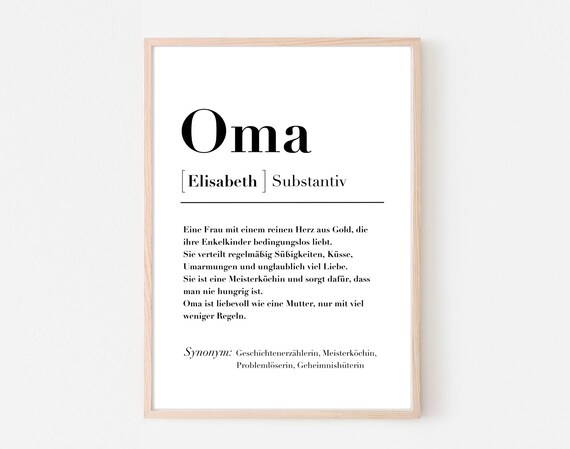 Grandma Definition Personalized Christmas Art Print