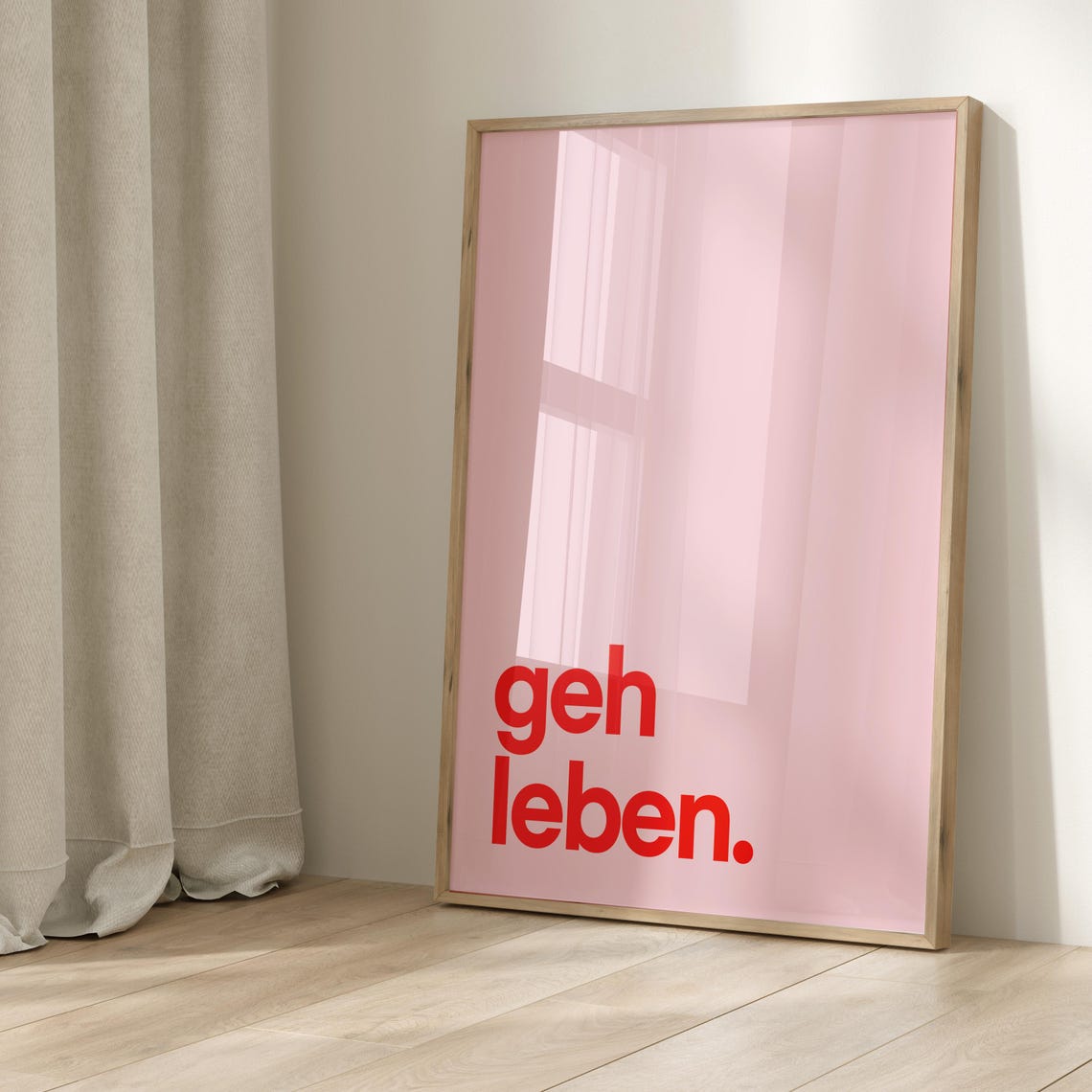 Geh Leben Minimalist Black White German Quote Typography Poster - Image 3