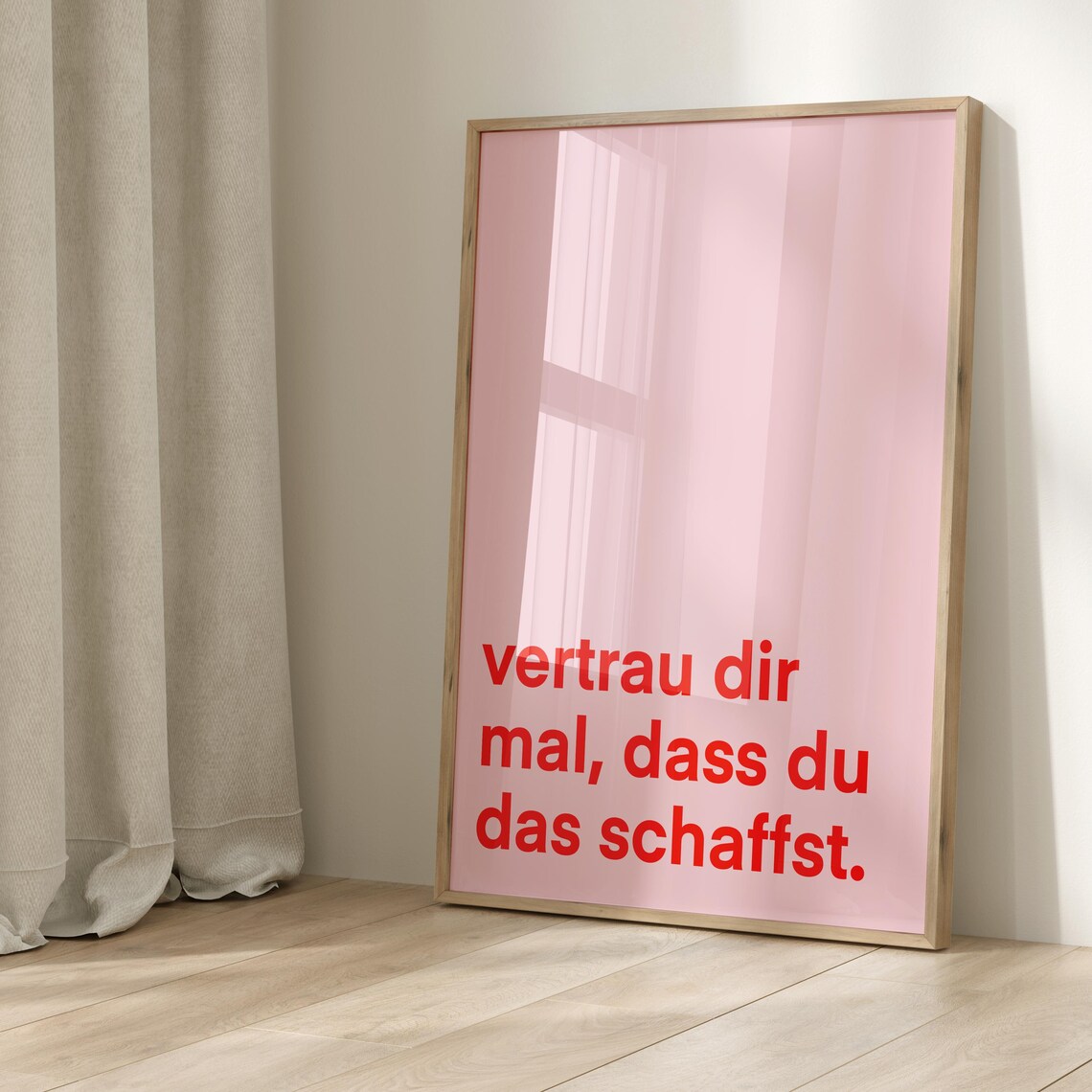 Trust Yourself You Can Do It Poster, Turquoise Neon