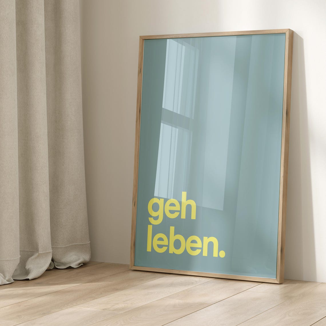 Geh Leben Minimalist Black White German Quote Typography Poster - Image 2