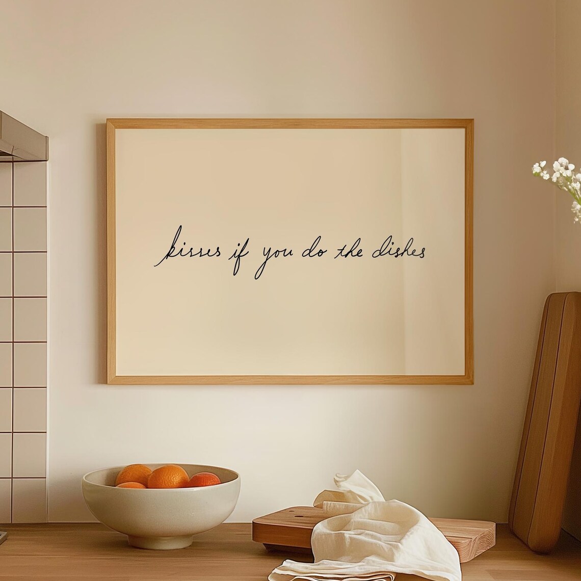 Kisses If You Do The Dishes Kitchen Art Print