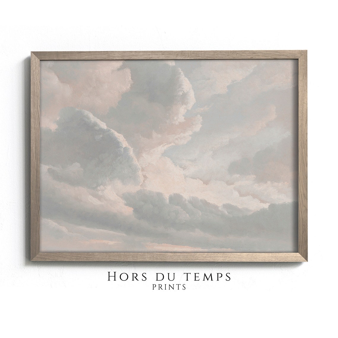 Billowing Clouds Sky Study Soft Gray Vintage Landscape Poster