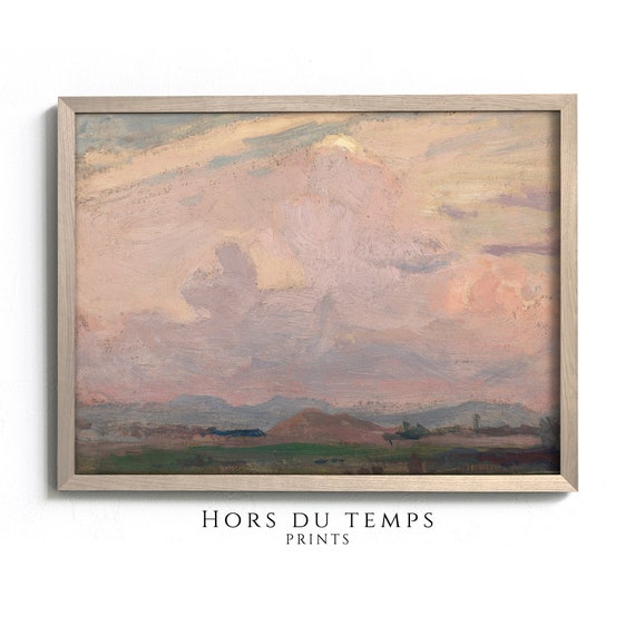 Cloudy Sky Landscape Art Soft Pastel Tones Oil Painting Farmhouse French Countryside Aesthetic Hors Du Temps Prints