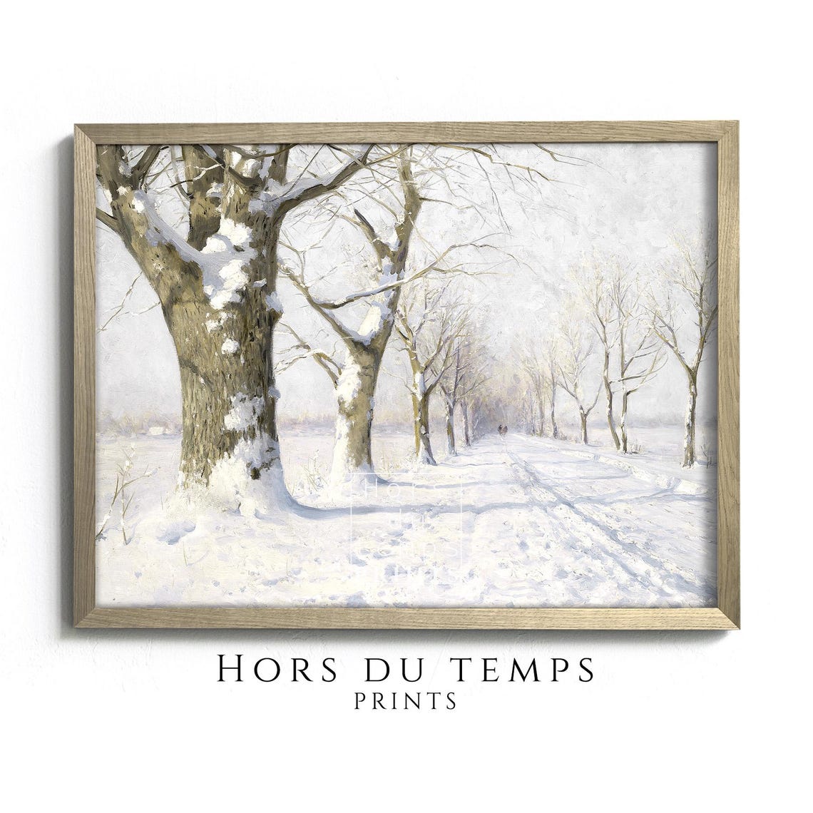 Snow Covered Tree Lined Avenue Vintage Winter Landscape Poster