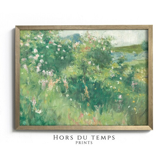 Impressionist Wild Rose Meadow Spring Garden Painting Poster