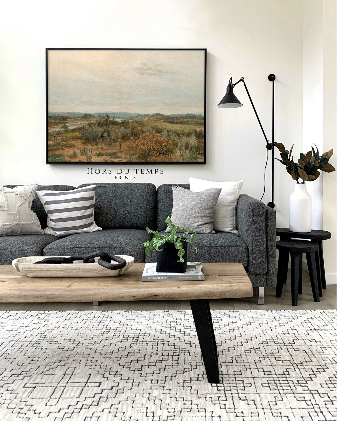 Wide Autumn River Valley Open Sky Vintage Landscape Oil Painting Poster - Image 2