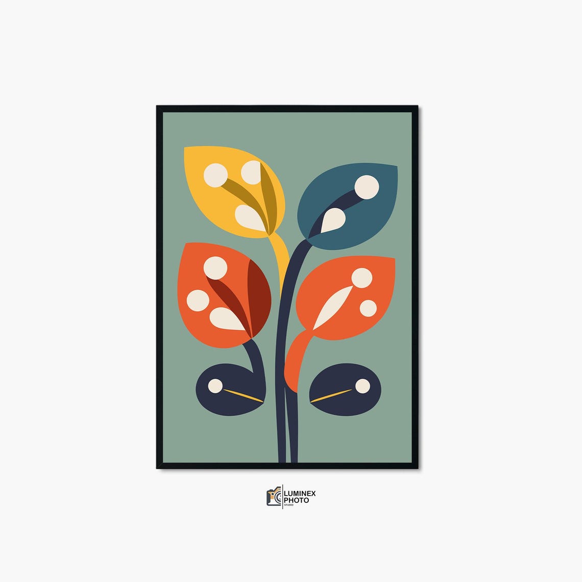 Tulips In Bloom Modern Minimalist Botanical Abstract Wall Art