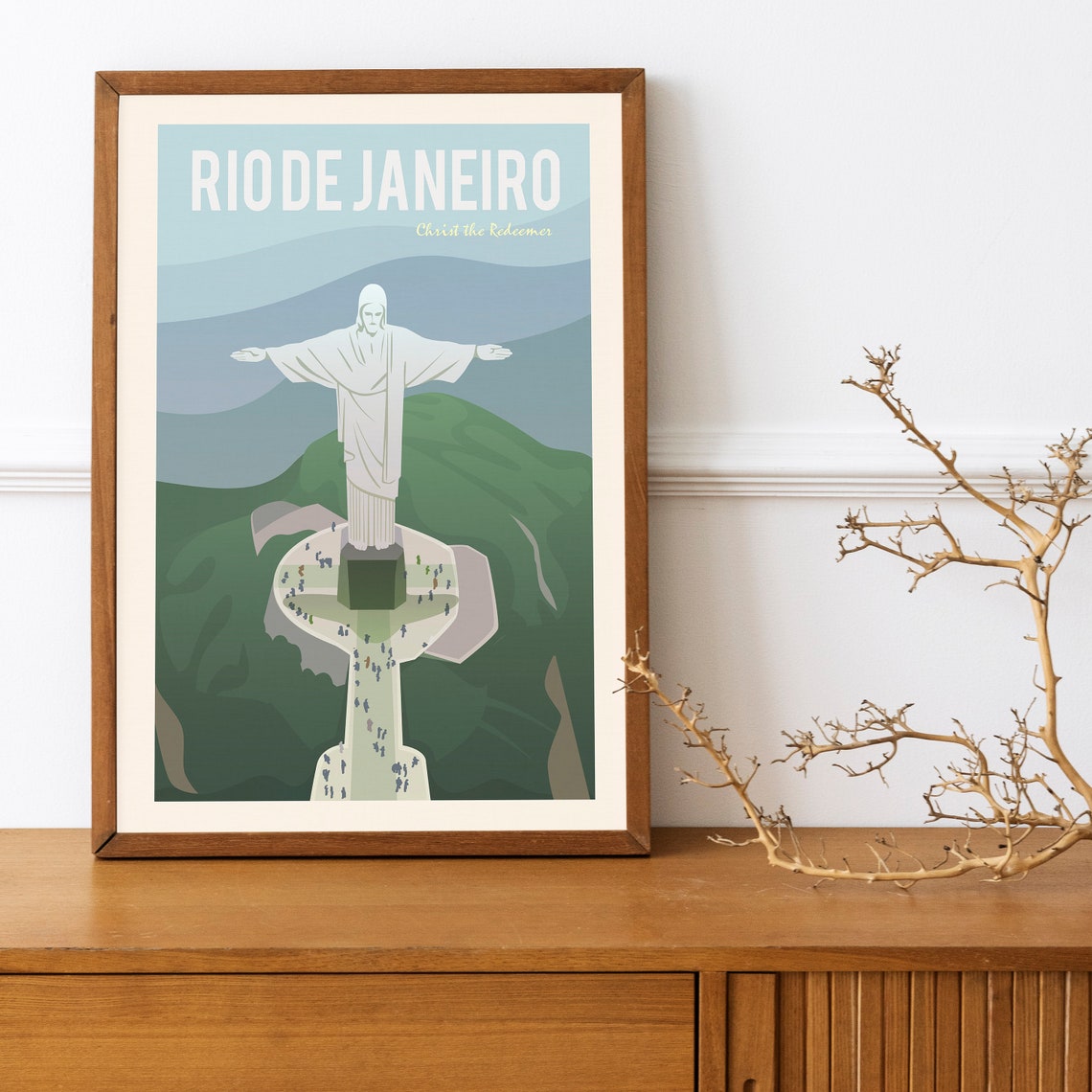 Rio de Janeiro Christ the Redeemer Brazil Statue Mountain Poster Art - Image 4