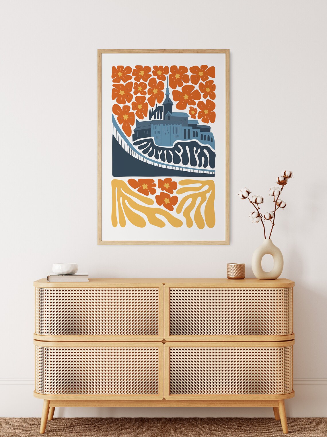 Mont Saint Michel France Abstract Floral Gallery Art Decor Poster - Image 4