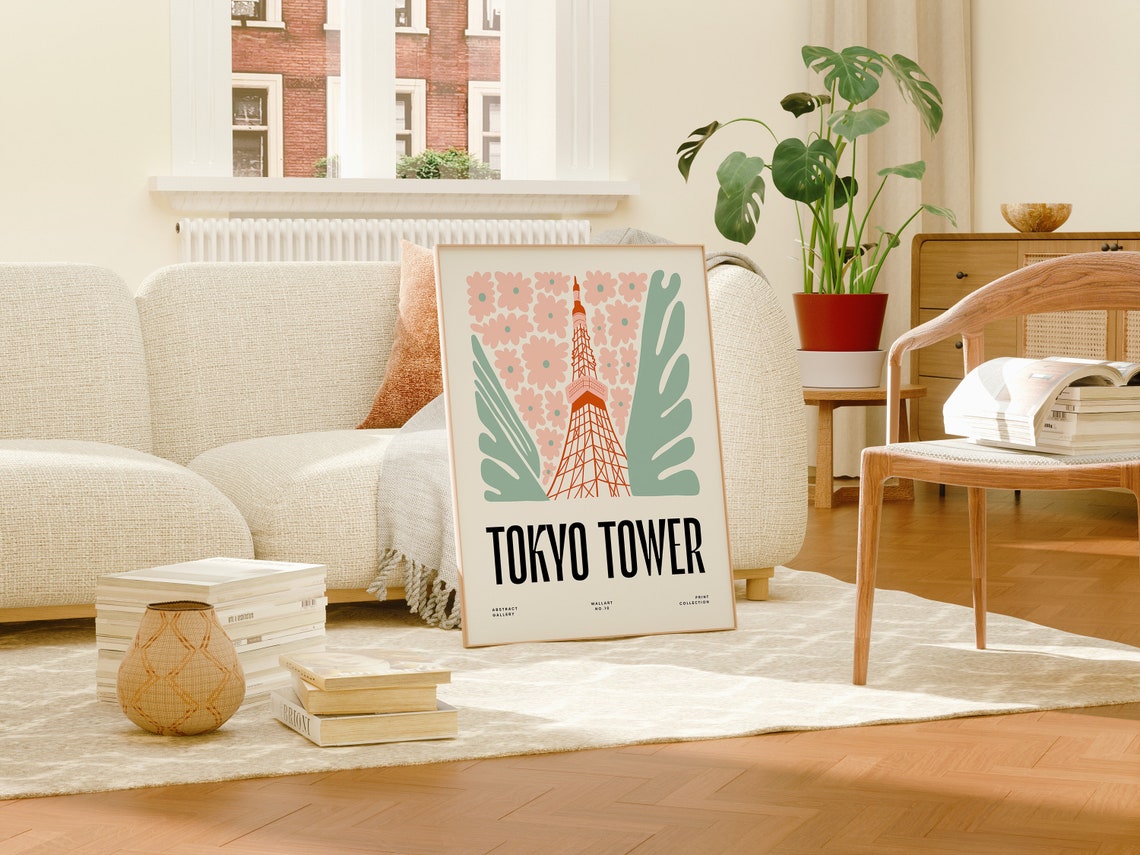 Tokyo Tower Japan Poster Tokyo Tower Japan Print Tokyo Tower Japan Travel Poster Tokyo Tower Japan Exhibition Tokyo Tower Trendy Art - Image 3