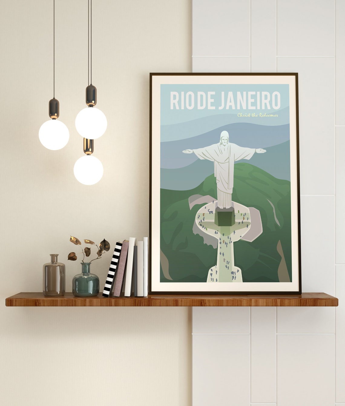 Rio de Janeiro Christ the Redeemer Brazil Statue Mountain Poster Art - Image 3