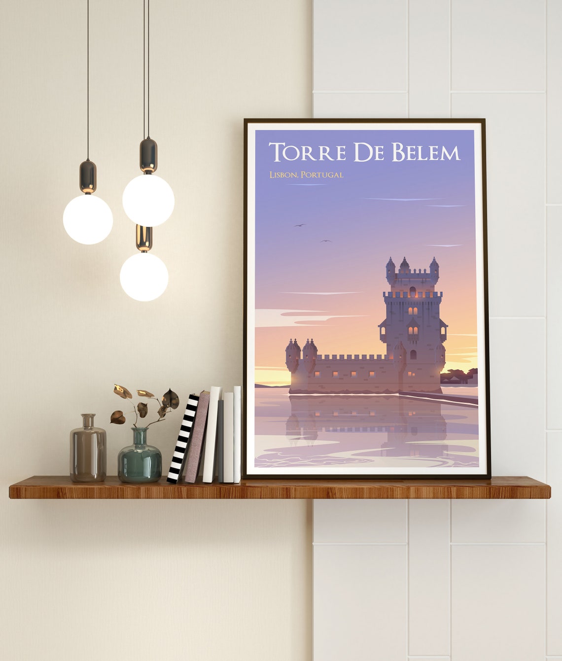 Torre De Bellem Lisbon Portugal Travel Poster Lisbon Wall Art Portugal Travel Print Libson Poster Torre De Bellem Travel Illustration - Image 3