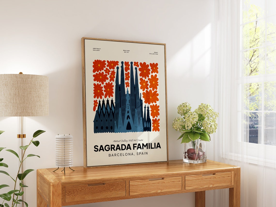 Sagrada Familia Spain Poster Sagrada Familia Barcelona Spain Print Sagrada Familia Travel Poster Sagrada Familia Exhibition Trendy Art - Image 4