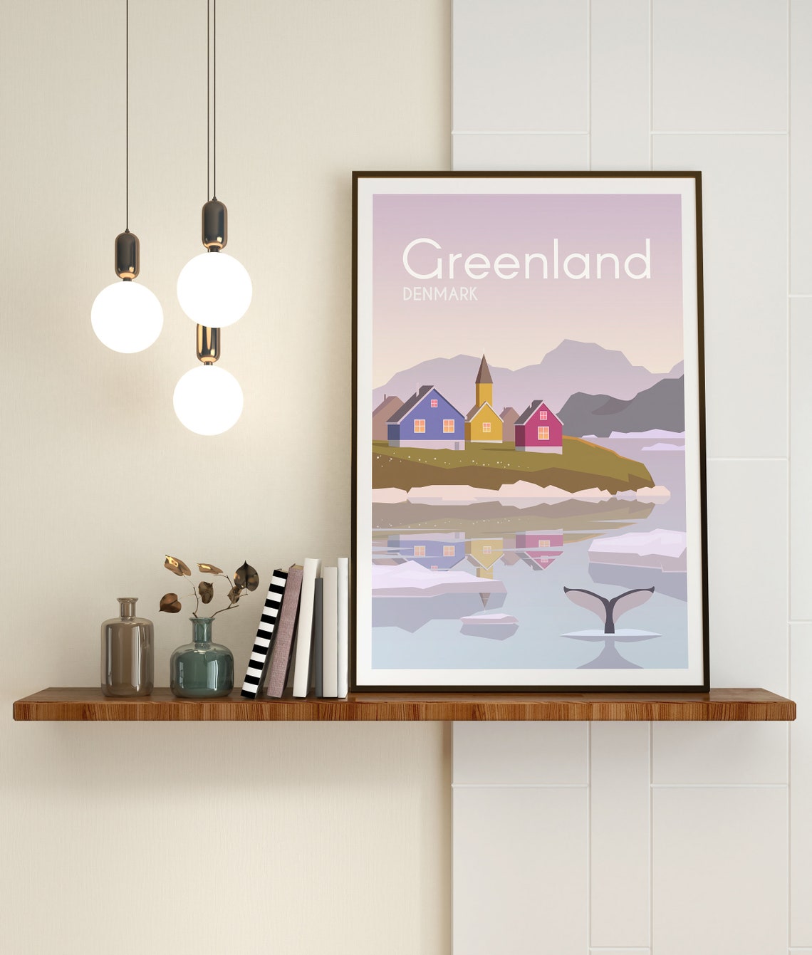 Greenland Denmark Travel Poster Greenland Wall Art Greenland Travel Print Greenland Wanderlust Poster Greenland Travel Illustration Art - Image 3