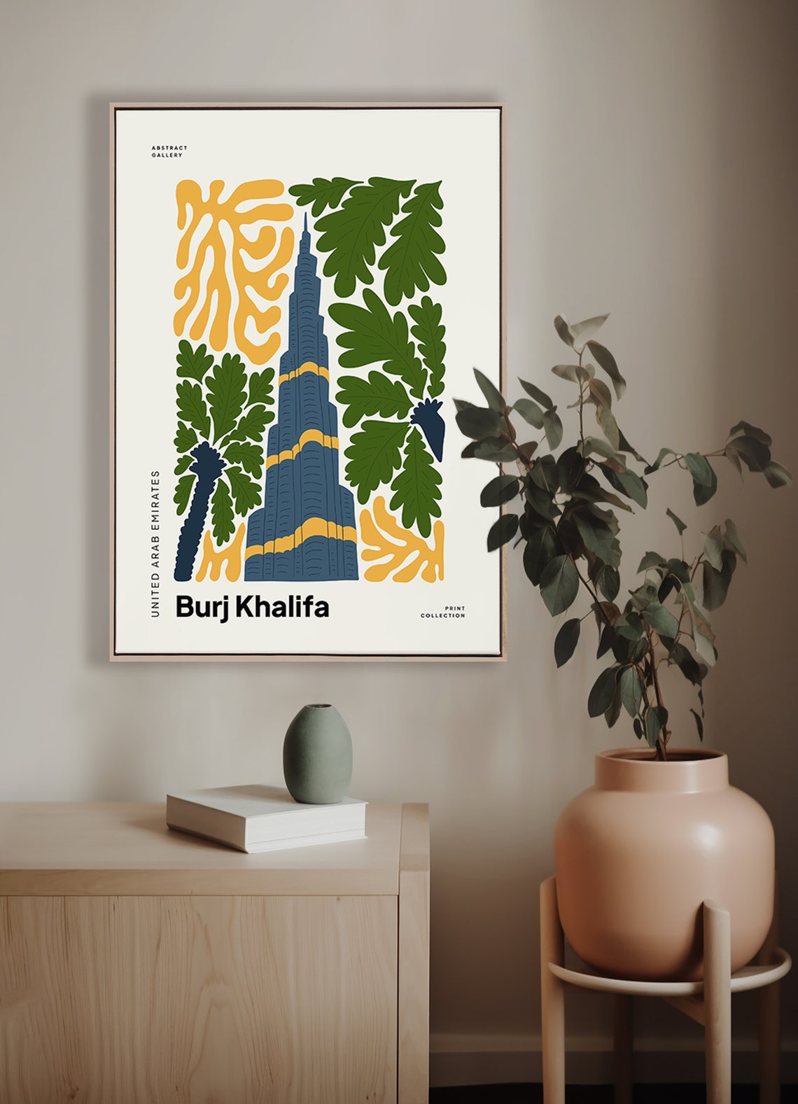 Burj Khalifa Dubai Abstract Floral Tower Art Poster UAE Gift - Image 5