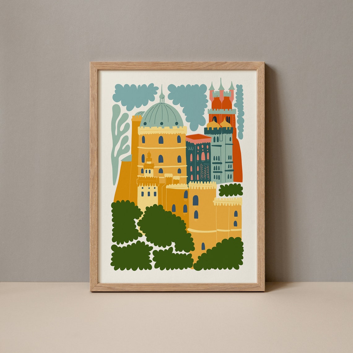Palace Of Pena Portugal Poster Palace Of Pena Print Palace Of Pena Portugal Travel Poster Palace Of Pena Portugal Exhibition Trendy Art