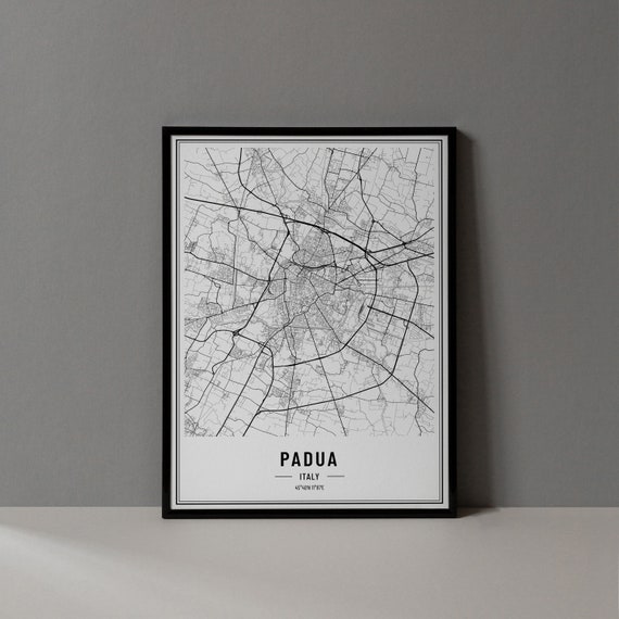 Padua Italy Map Print, City Coordinates Wall Art