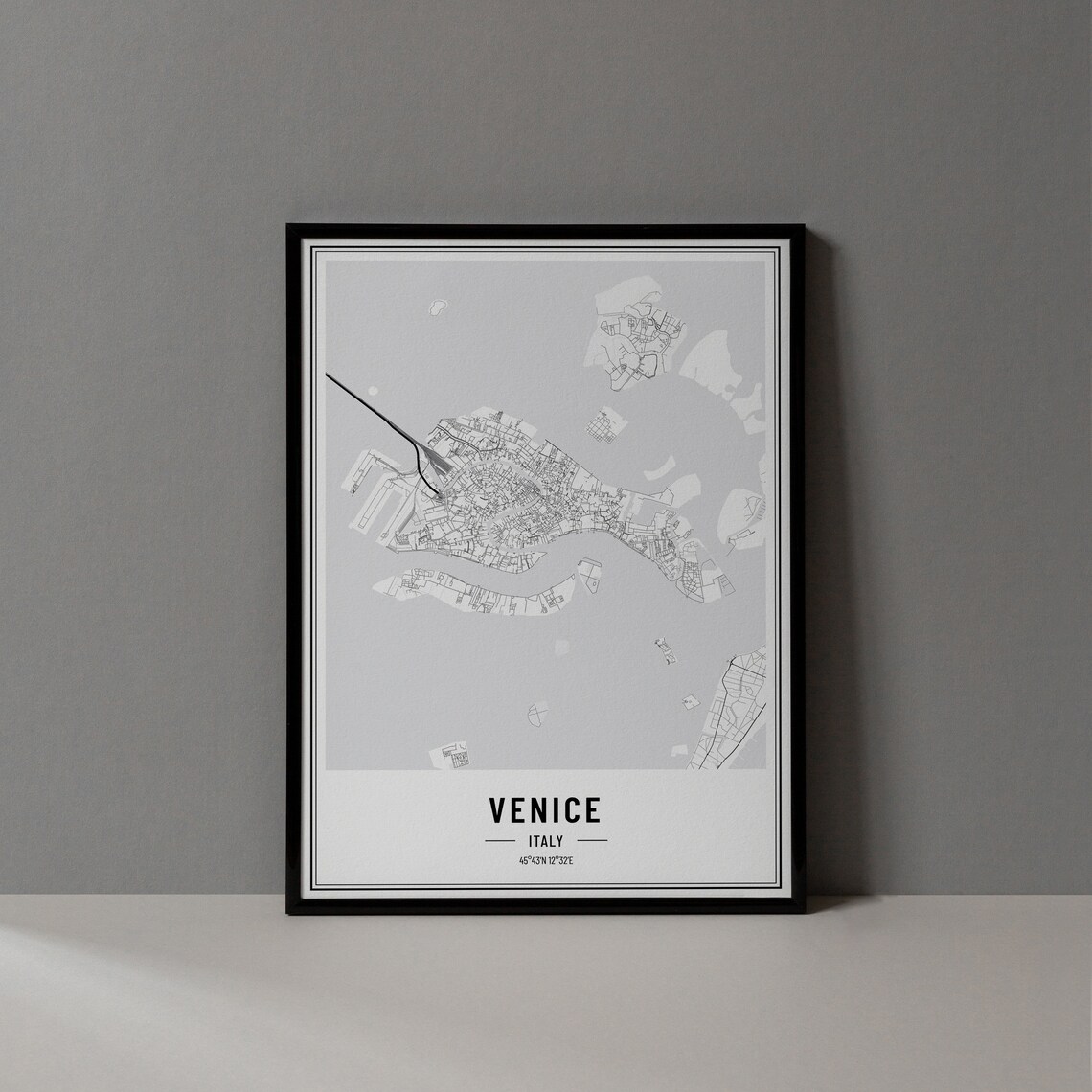 Venice Italy City Map Minimalist Street Line Art Gallery Poster