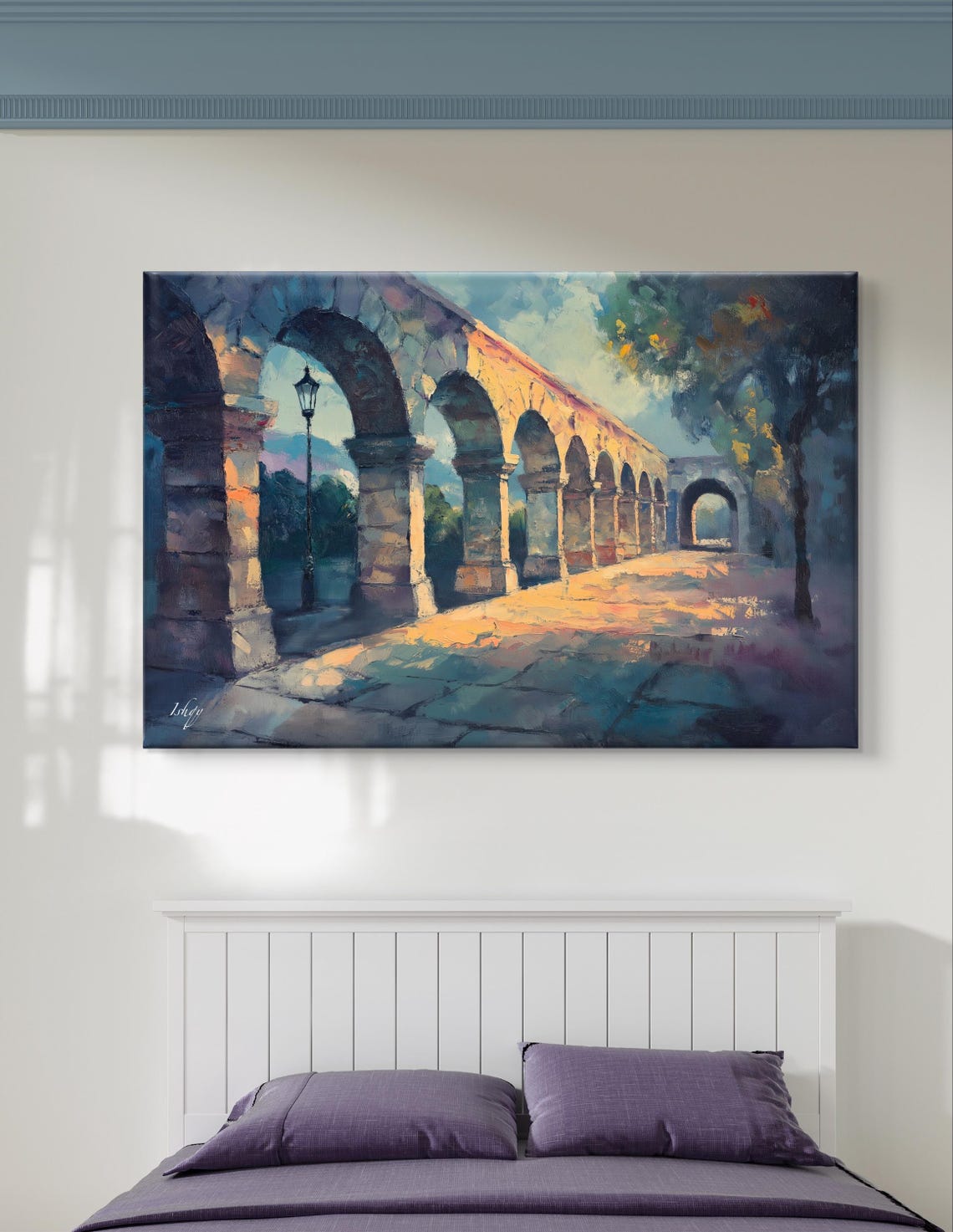 Mexican Stone Aqueduct Arches Warm Golden Afternoon Light Poster - Image 5