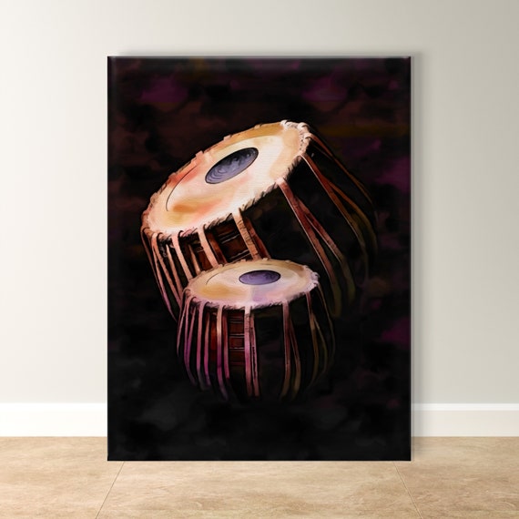 Tabla Instrument Wall Art Indian Music Painting Print Traditional Drum Cultural Art For Homes Vibrant Decor For Music Lovers