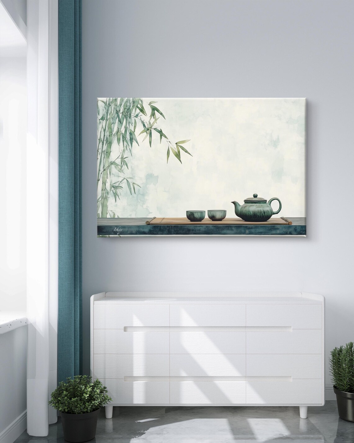 Zen Tea Set Minimalist Bamboo Art Print, Japanese-Inspired - Image 7