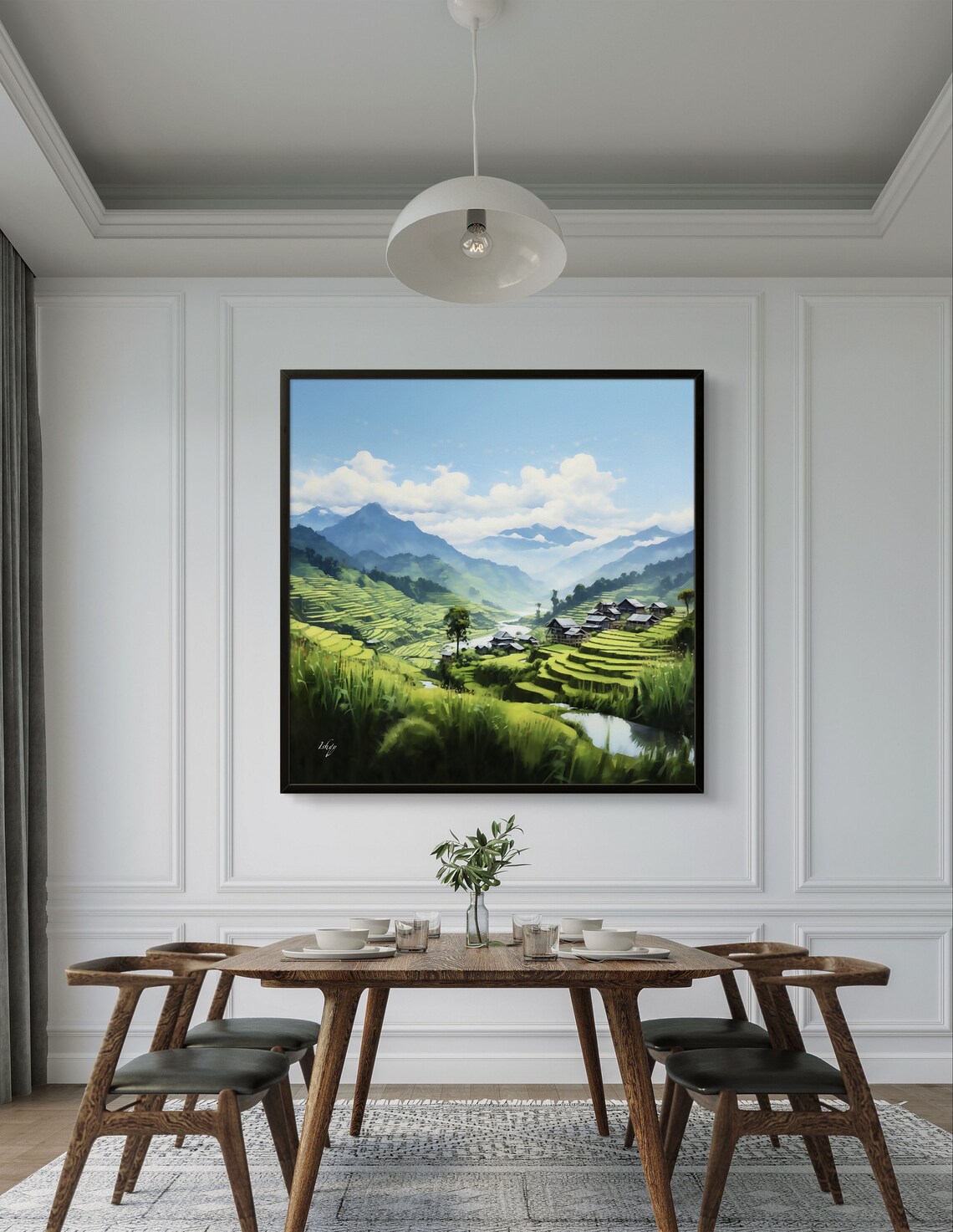 Emerald Vietnam Rice Terraces Mountain Valley Landscape Poster - Image 2
